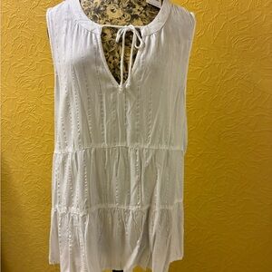 Daytrip Ivory Tie-Front Sleeveless Top